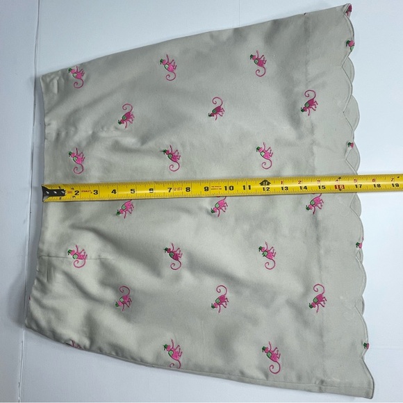 LILLY PULITZER Khaki Skort Pink Monkey Embriodered Scalloped Hem Stretch Size 2 - Picture 9 of 10